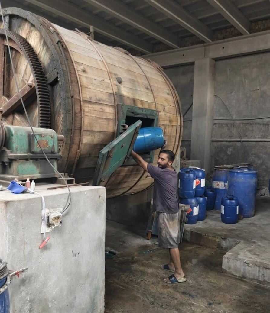 Industrial leather dyeing drums